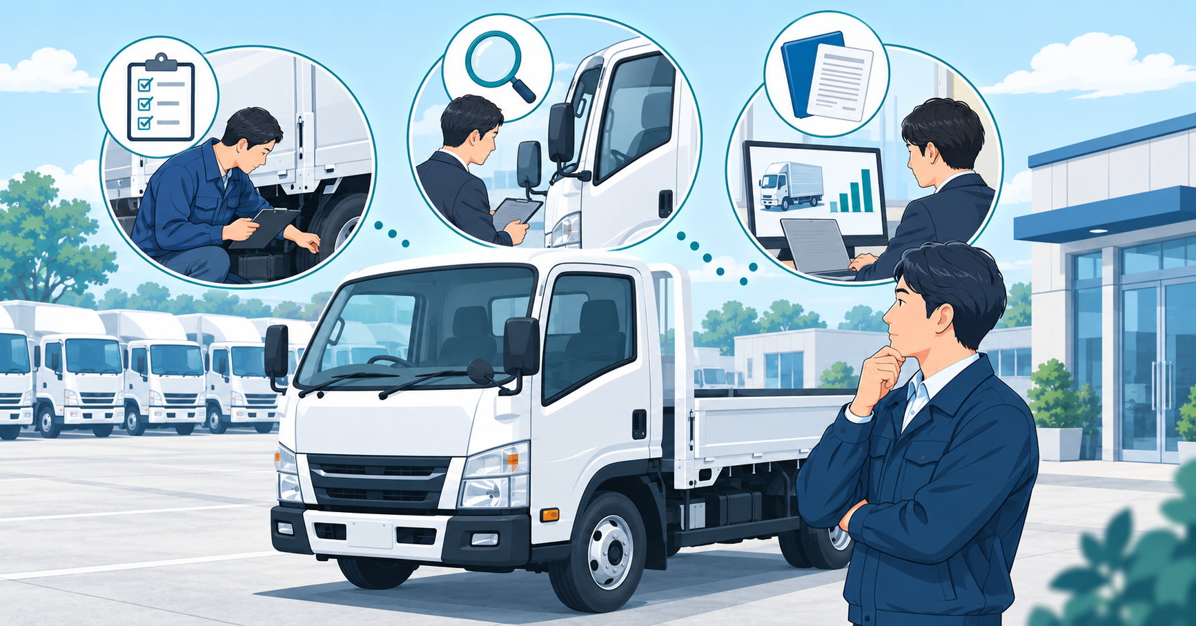 トラック買取を比較するイメージ