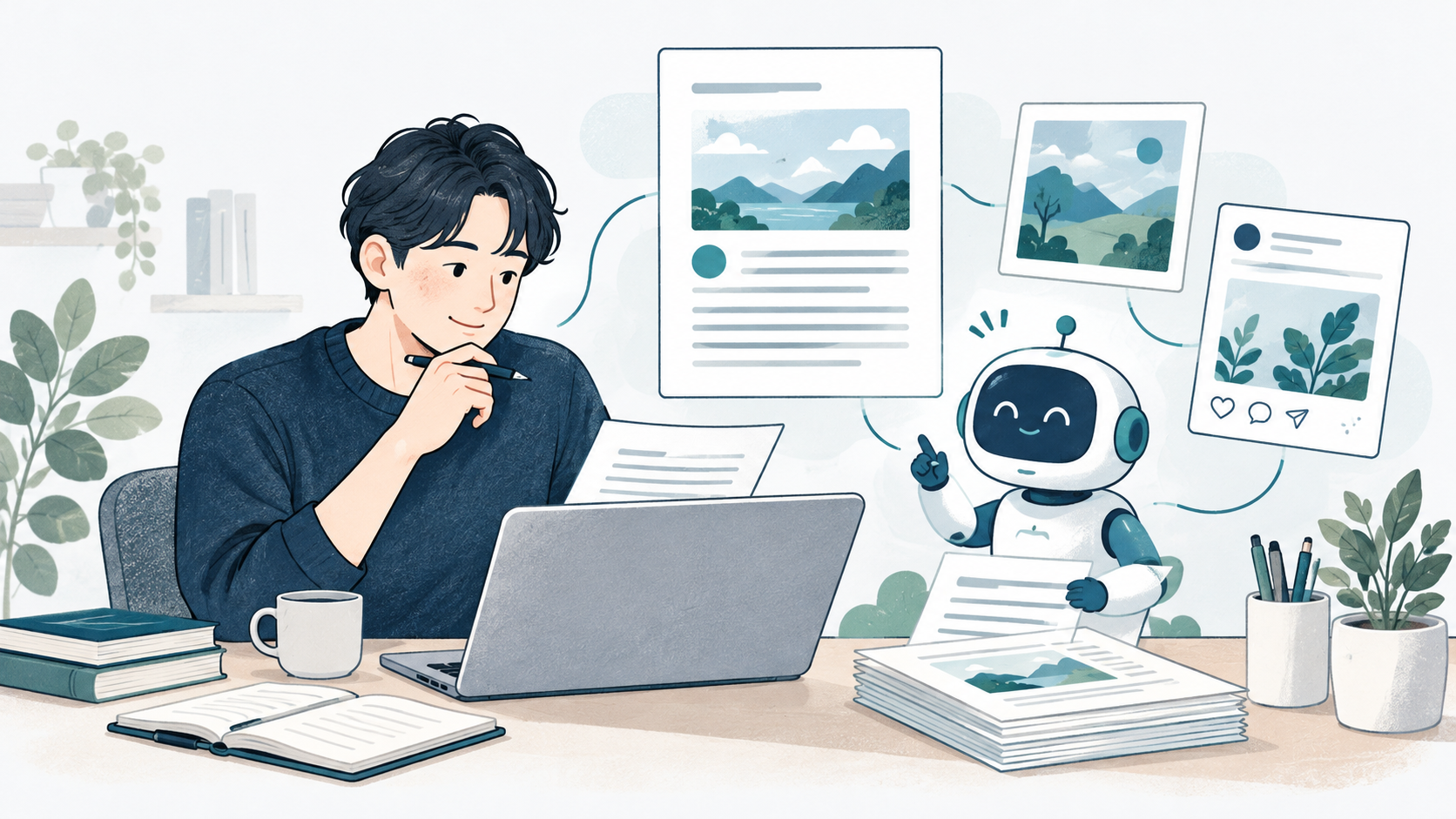 AIキットでnoteとThreadsの作業を整理するイメージ